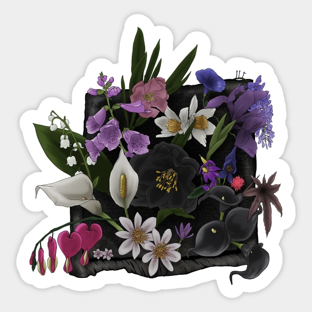 Poisonous Flowers Sticker by Jarrodjvandenberg